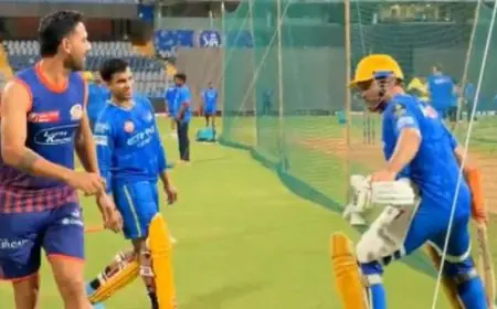 MS Dhoni Chases Mumbai Indians Star With Bat In Hand. Video Breaks The Internet
