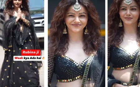 Rubina Dilaik Serves Glamour in a Stunning Black Lehenga for Laughter's Chef Shoot