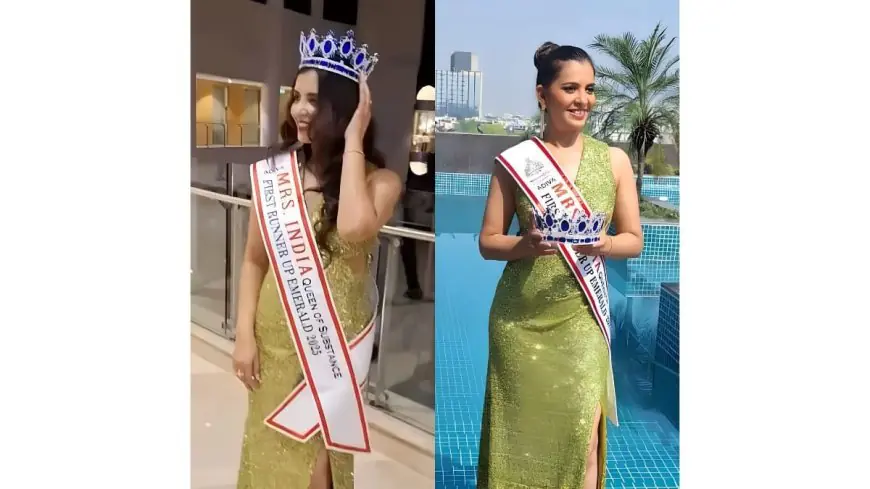 Manisha Oswal Shines as 1st Runner-Up at Mrs. India Queen of Substance 2025 (Emerald Category)