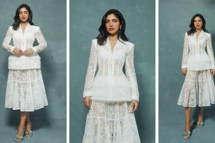 Bhumi Pednekar's Ethereal White Lace Ensemble Is a Modern Take on Vintage Romance