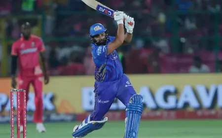 Rohit Sharma Achieves Historic Feat As MI Defeat RR To Take Top Spot