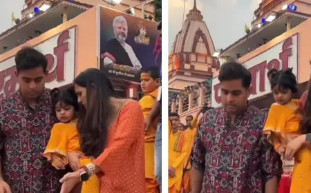 Akash Ambani and Shloka Mehta Stun in Printed Ethnics at Parmarth Niketan, Rishikesh