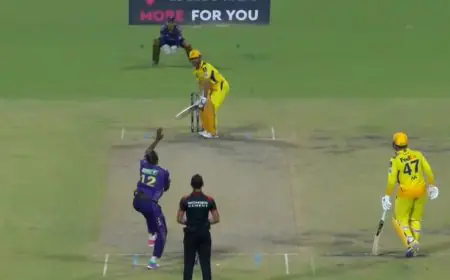 Watch: MS Dhoni Unleashes Vintage Mode With Fiery Six Off Andre Russell As CSK Beat KKR