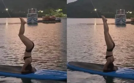 Alaya F Sets New Fitness Goals As She Performs A Headstand In The Middle Of A River