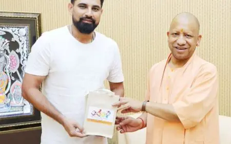 India Pacer Mohammed Shami Meets UP Chief Minister Yogi Adityanath