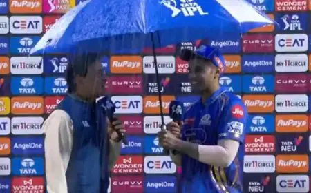 Watch: Suryakumar Yadav Offers Umbrella To Harsha Bhogle Amid Heavy Rain. Internet Says 'Moment Of The Season'