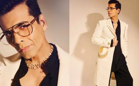 Karan Johar Embraces Maximalism In Masaba Couture, But His Choker Is The Real Star