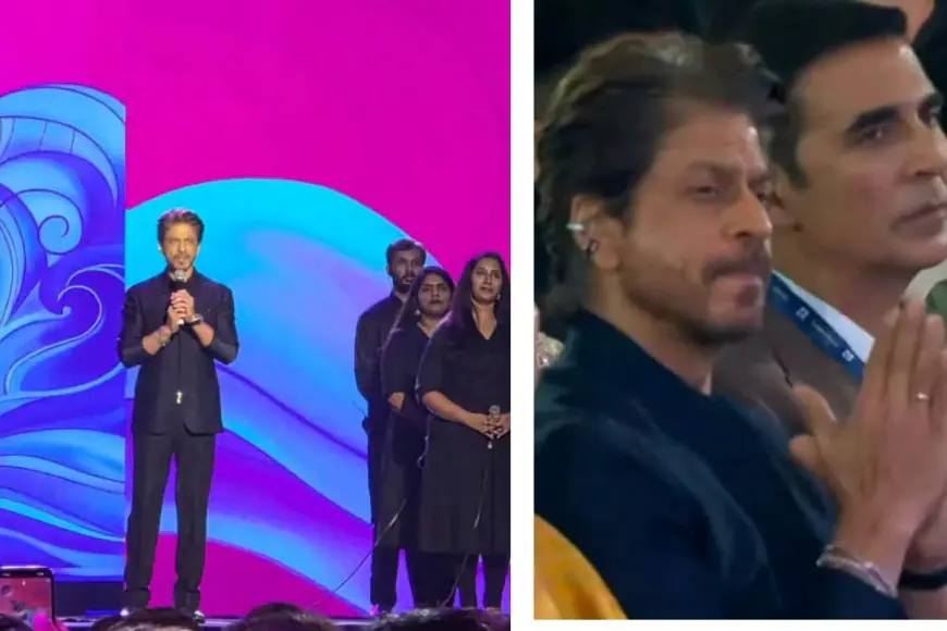 Shah Rukh Khan Turns Heads at WAVES 2025 with Dapper Blue Ensemble and Statement Earrings