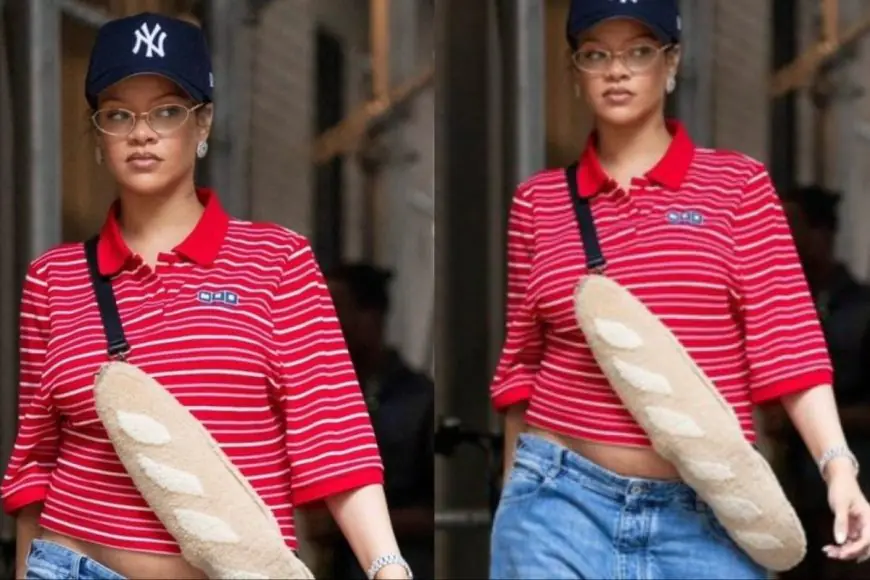 Rihanna Keeps It Casual In New York As She Carries A Quirky Baguette Shaped Bag