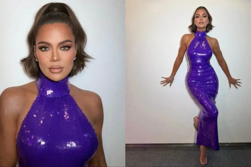Khloe Kardashian Shines In Sequinned Purple Gown At Duftstars Awards 2025