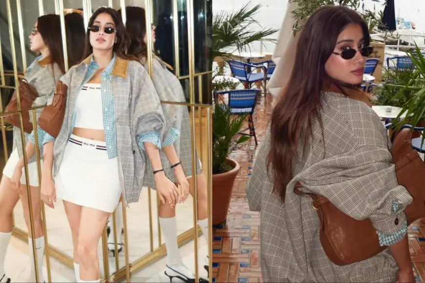 Janhvi Kapoor Nails The Cool Girl Look In A Head-To-Toe Miu Miu OOTD At Cannes