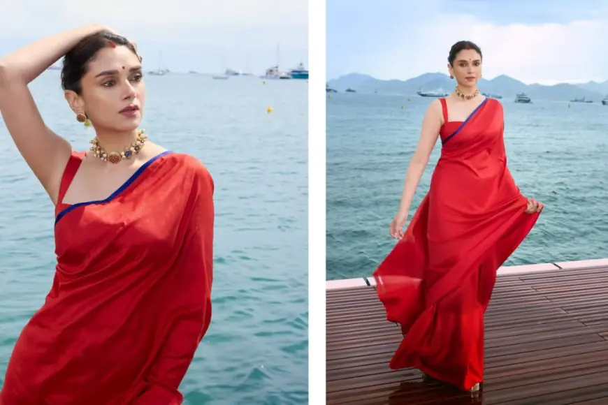 Aditi Rao Hydari Serves Desi Glam in Crimson Raw Mango at Cannes 2025