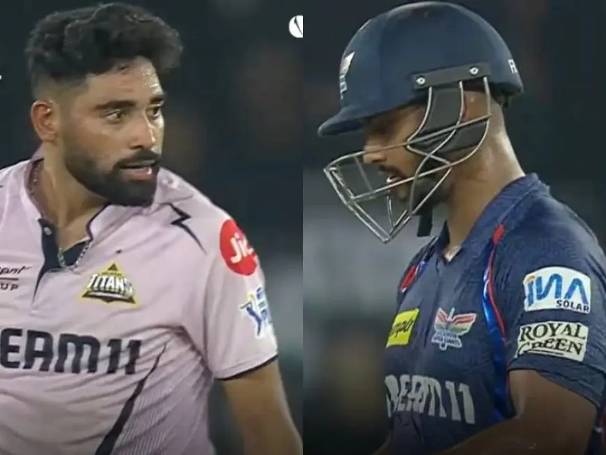 Watch: GT Pacer Mohammed Siraj Sledges Nicholas Pooran, LSG Star's Reaction Leaves Crowd Buzzing