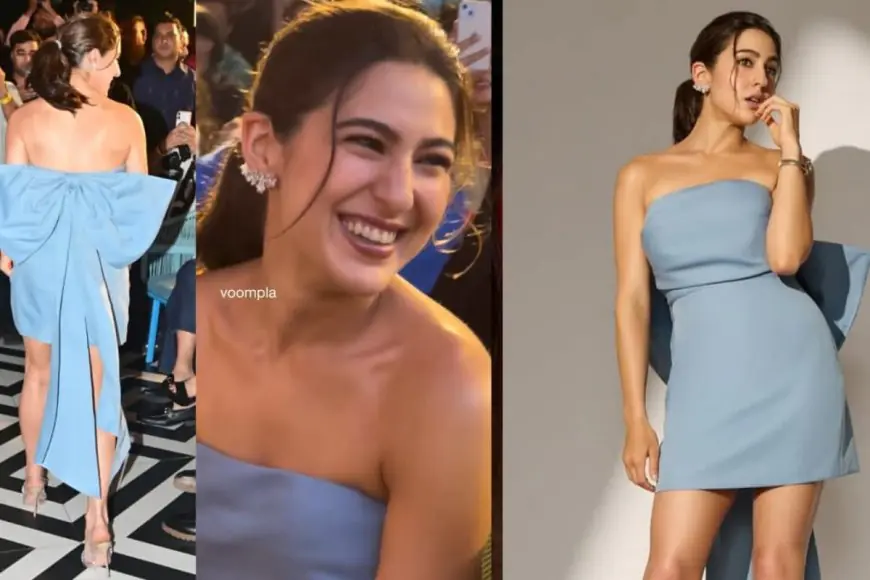 Sara Ali Khan Wows in ₹19,800 Elliatt Bow-Back Dress at Metro... In Dino Song Launch