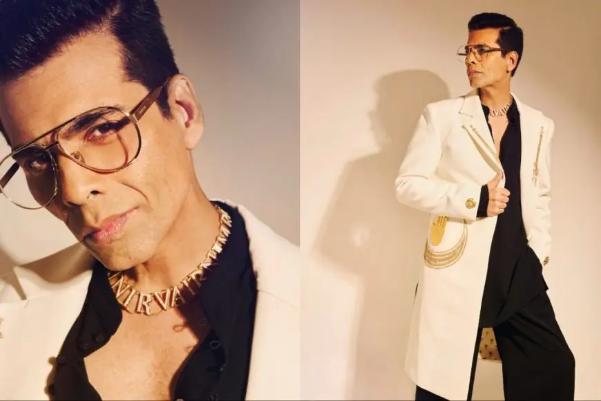 Karan Johar Embraces Maximalism In Masaba Couture, But His Choker Is The Real Star