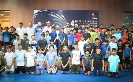 Over 550 players compete at Manav Rachna International School Sector14 in 45th FDBA Badminton Championship