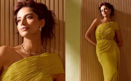 Meenaakshi Chaudhary Embraces Understated Elegance In A Mustard-Hued Gown