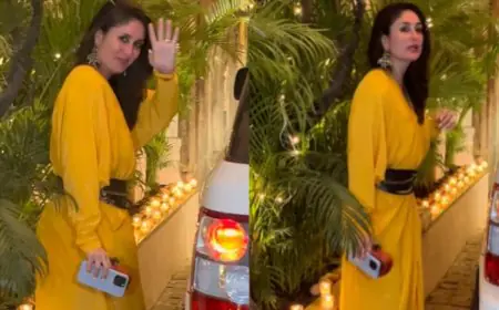 Kareena Kapoor Brightens Up The Monsoon Blues In A Canary Yellow Kaftan Dress