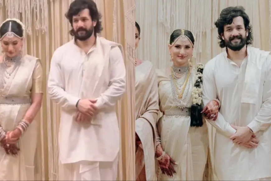 Akhil Akkineni And Zainab Ravdjee Stun In Ivory And Diamonds For Their Wedding
