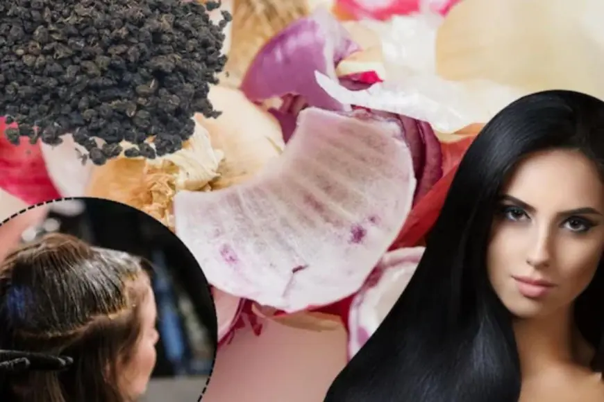 DIY Hair Dye With Onion Peels And Tea That Naturally Turns Grey Hair Black | Watch