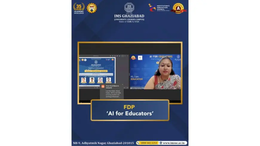 IMS Ghaziabad Concludes Impactful Week-Long FDP on AI for Educators