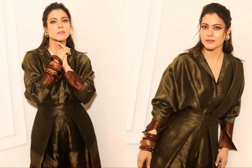 Kajol's Sculpted Olive Jumpsuit Is A Tribute To India’s Rich Textile Legacy