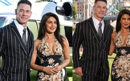 Priyanka Chopra Serves Chic Glam in a Floral Bodycon Dress for Heads of State Promotions