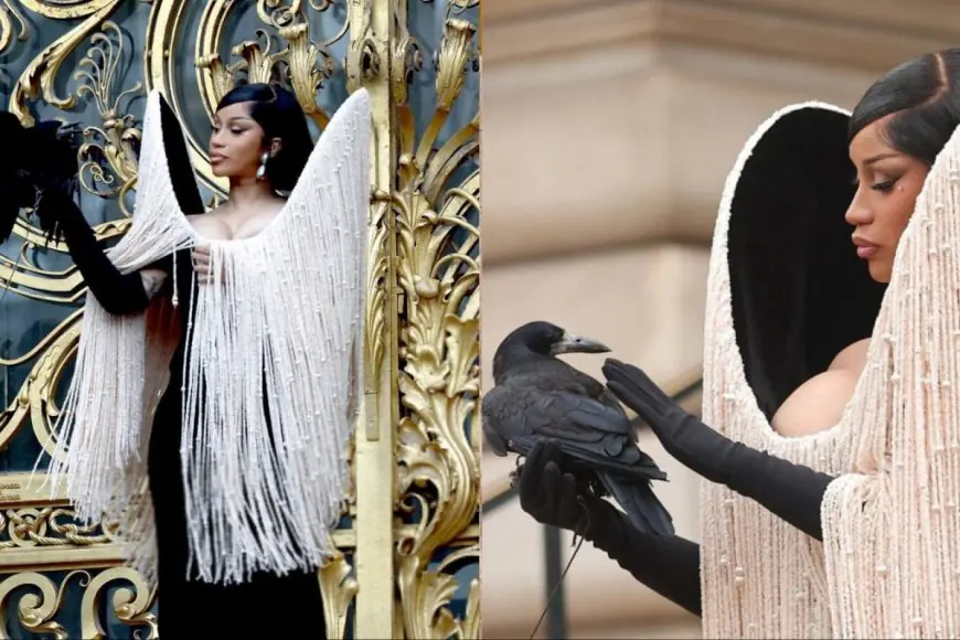 Cardi B’s Schiaparelli Look Is A Total Win, But Her Crow Has Left The Internet Divided