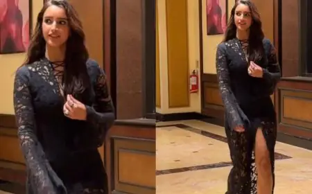 Triptii Dimri Takes Centre Stage In A Black Lacy Monokini Dress