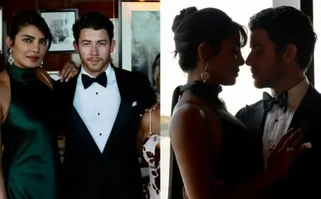 Priyanka Chopra Masters Understated Luxury In Satin Emerald At Family Soiree