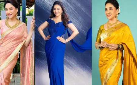 Madhuri Dixit-Inspired Saree Blouse Designs For Ganesh Chaturthi Celebration