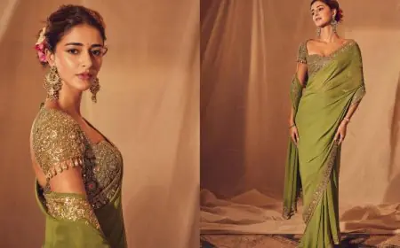 Ananya Panday Mirrors The Spirit Of Ganesh Chaturthi In A Hand Embroidered Saree