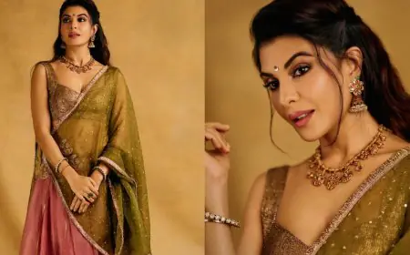 Here's How Jacqueline Fernandez Paired Olive And Rose Pink For A Festive Look