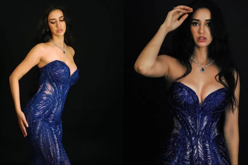 Disha Patani Dazzles In A Cobalt Blue Figure-Hugging Gaurav Gupta Gown