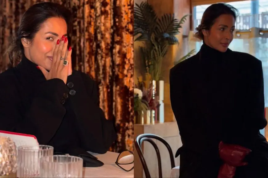 Malaika Arora Serves High-Fashion Winter Noir Glam In Black And Red