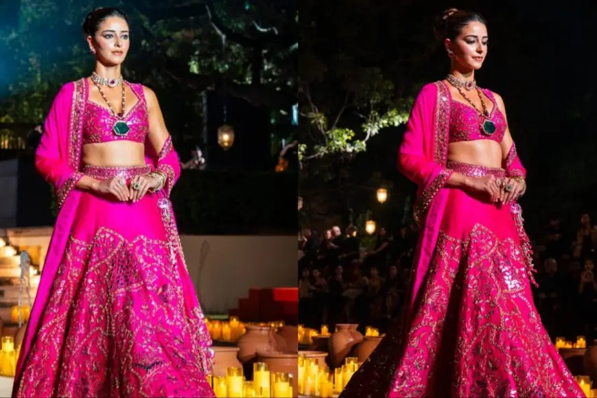 Ananya Panday Owned The Runway As Showstopper In Punit Balana’s Hot Pink Lehenga
