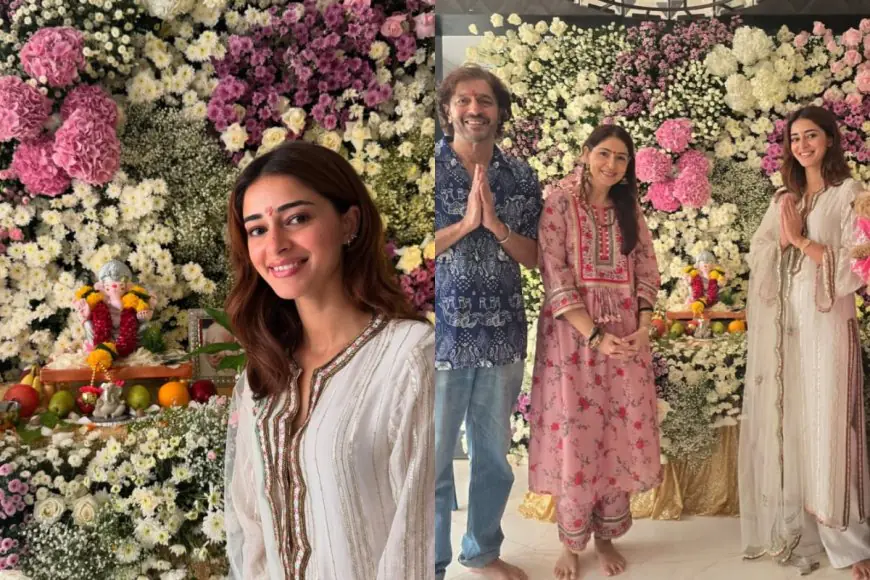 Ananya Panday Keeps It Traditional As She Welcomes Bappa Into Her Home