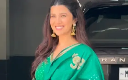 Nimrat Kaur Stuns In Blue Salwar Suit At Ganesh Visarjan Celebrations