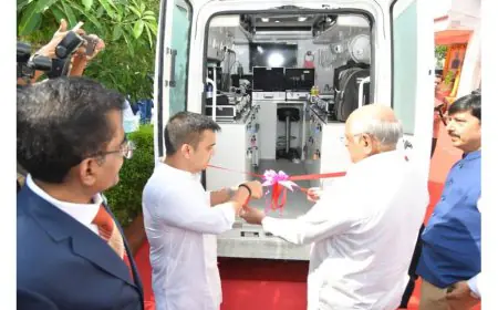 Chief Minister Shri Bhupendra Patel flagged off 28 newly allotted advanced mobile forensic vans for districts of the state from Gandhinagar