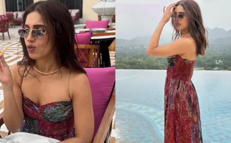 Bhumi Pednekar’s Jewel-Toned Flowing Evening Gown Redefines Resort Chic