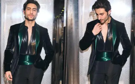Ibrahim Ali Khan Dazzles In Rimzim Dadu’s Velvet And Metallic Tuxedo