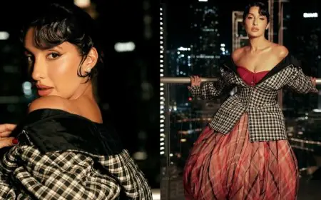 Nora Fatehi Shines In Rahul Mishra’s Madras Check-Inspired Creation