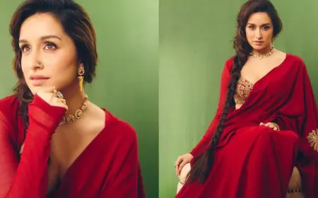 Shraddha Kapoor Turns Up The Heat In A Rs 75K Fiery Red Saree Look