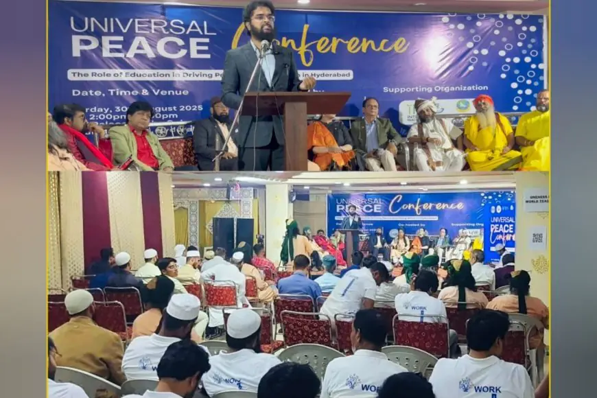 Adv. Nizam A. Khan Calls for Interfaith Harmony at Universal Peace Conference in Hyderabad