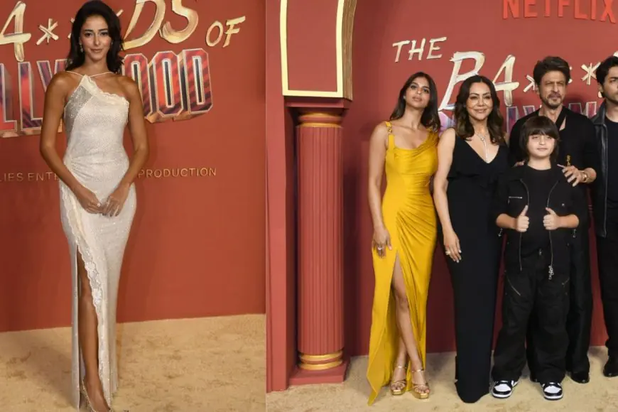 Suhana Khan Stuns in ₹2.95 Lakh Versace, Ananya Panday Glimmers in ₹78K Self-Portrait At The Ba**ds of Bollywood Premiere