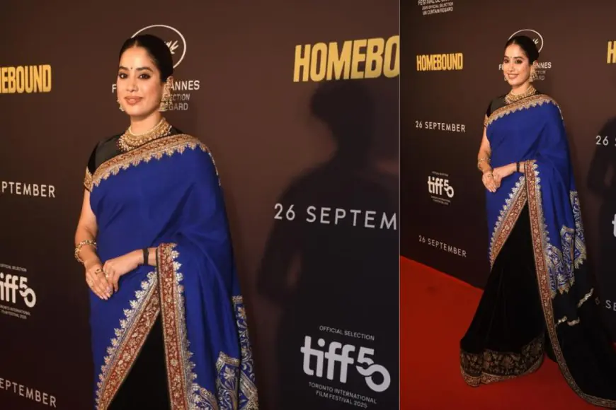 Janhvi Kapoor Honours Sridevi In Regal Saree At Homebound Premiere, India’s Oscar 2026 Entry