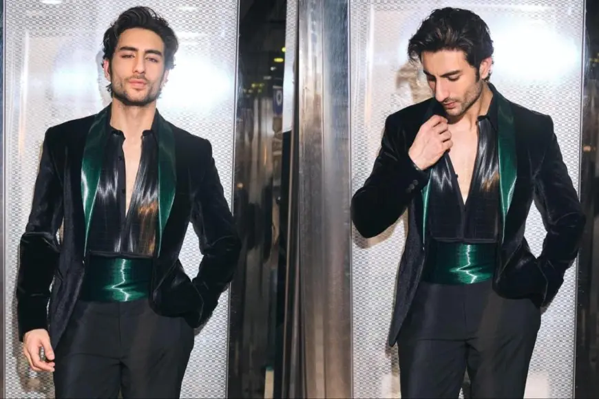 Ibrahim Ali Khan Dazzles In Rimzim Dadu’s Velvet And Metallic Tuxedo
