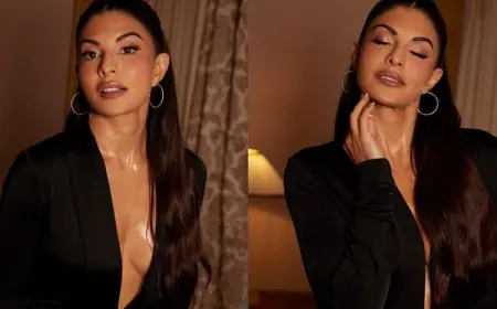 Jacqueline Fernandez’s Plunging Black Dress Steals The Spotlight In Paris