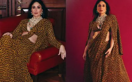 Kareena Kapoor's Sabyasachi Animal-Print Saree Look Is All About Bold Glamour