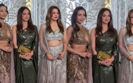 Malaika Arora Stuns In A Floral Embellished Lehenga With Amrita Arora And Seema Sajdeh